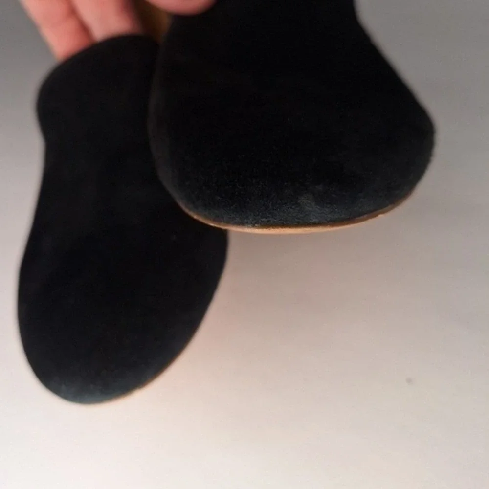 J Crew Black Suede Pointed‎ Toe Flat Loafer Shoes Women's
